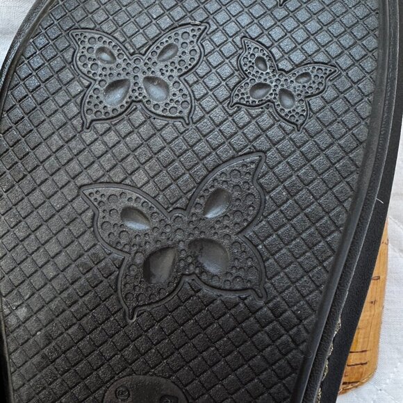 Alegria PG Lite Fiona Coated Cork Print Slide Sandal Tan Wedge Arch Support  9 - Picture 11 of 12